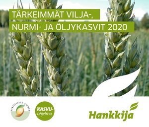 Tärkeimmät vilja-, nurmi- ja öljykasvit 2020